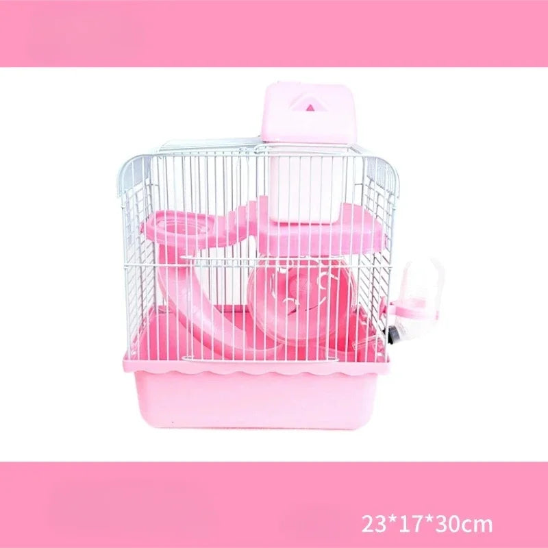 Small Castle Hamster Cage Exterior Pet Cage Portable Cage Double Layer Hamster Golden Bear Big Castle Cage