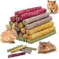 33 Pcs Natural Chew Sticks For Rabbits Guinea Pigs Hamsters Hedgehogs Timothy Hay Calendula Rose Forget-Me-Not