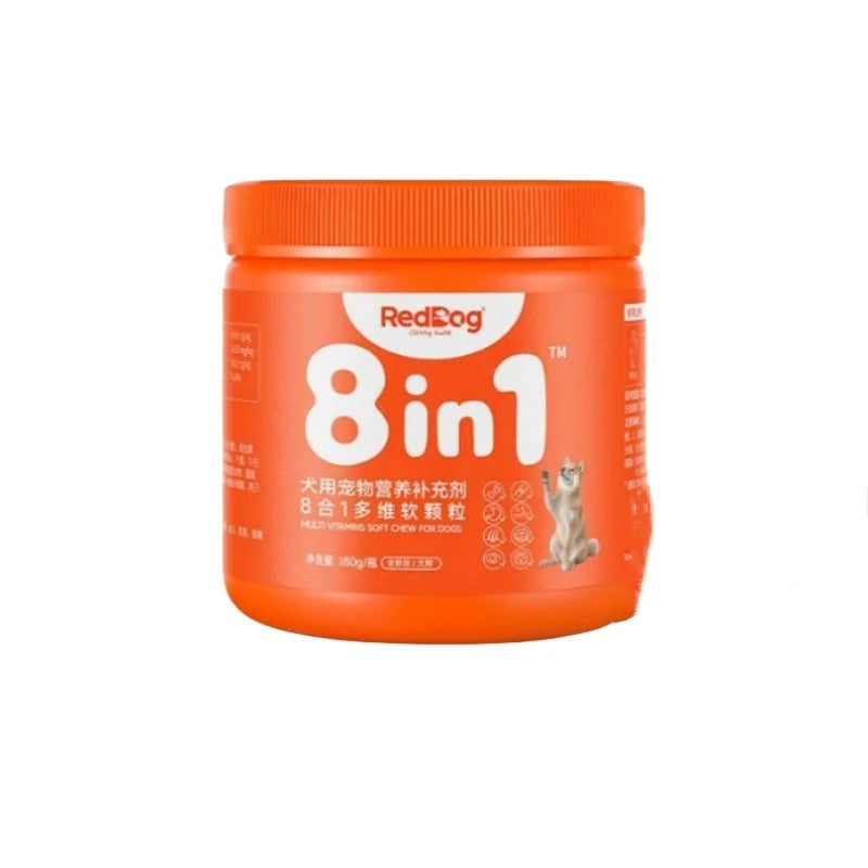 Pet 8-in-1 RedDog Comprehensive Nutrition Vitamin Supplement For Cats and Dogs, Joint Skin Coat And Hair Health 180g