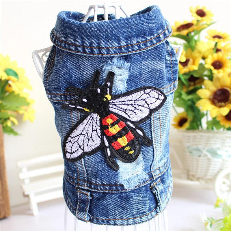 Stylish Denim Dog Jacket: Trendy Pet Fashion For Small Dogs