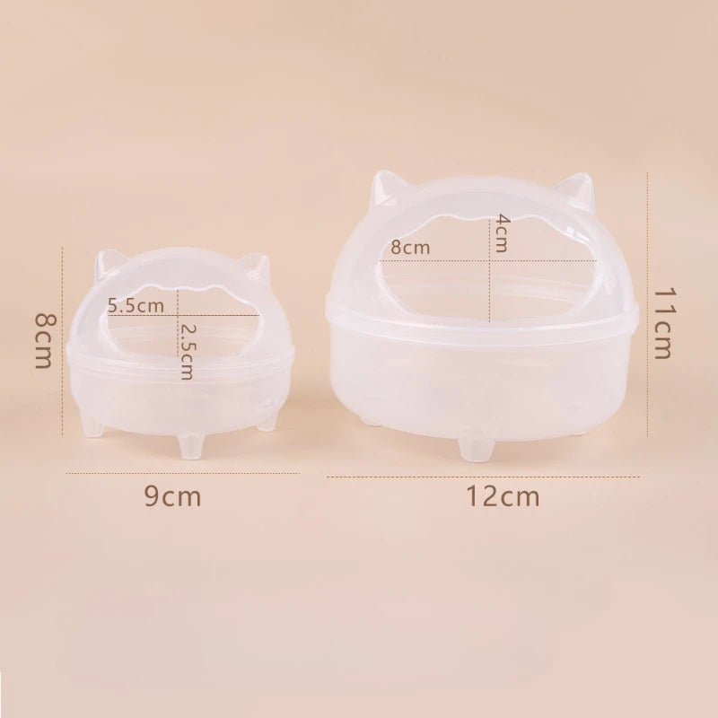 Hamster Bathroom Translucent Hamster Sand Basin Mouse Gerbille Pet Toilet Cage Box Bath Sand Room Toy House Small Pet Toilet
