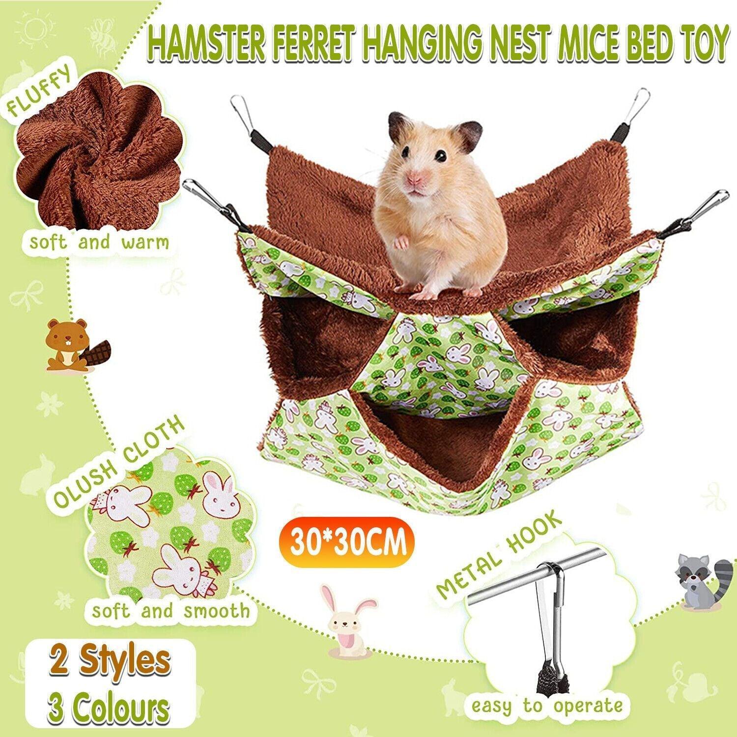Hanging Hammock Nest Bed for Hamster Guinea Pig Ferret Rat Mice Cage Warmer Toy