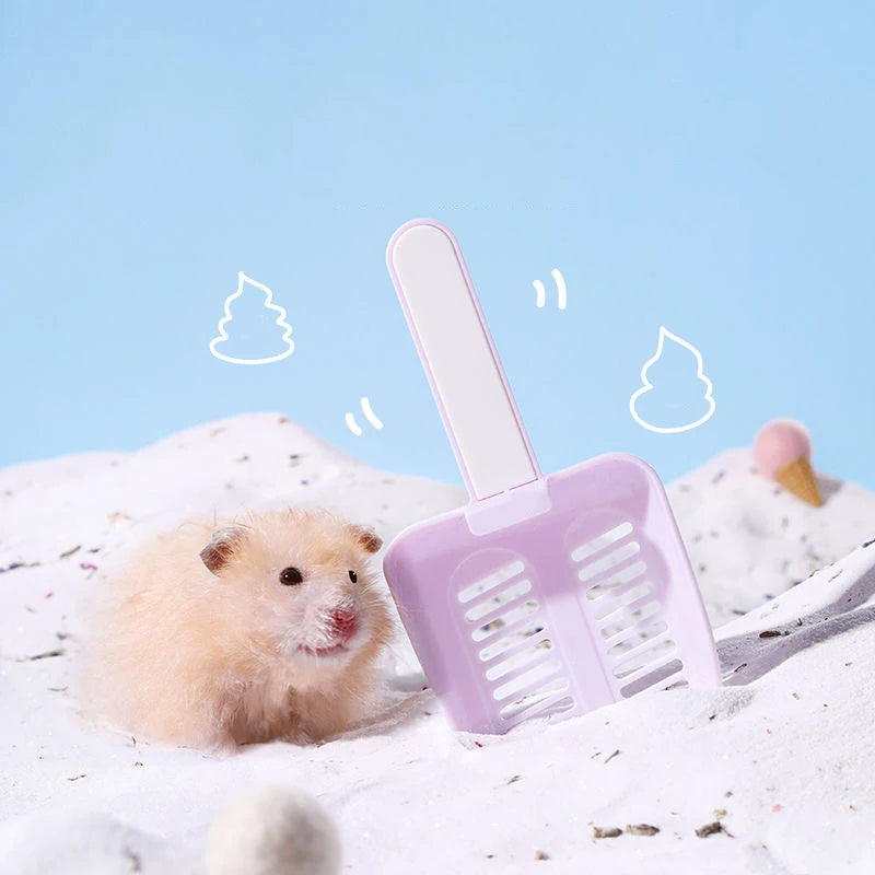 Hamster Bathtub Shovel Bathing Sand Shovel Small Pet Animals Cat Litter Cleaning Tool Excrement Small Scoop Cage Accessories
