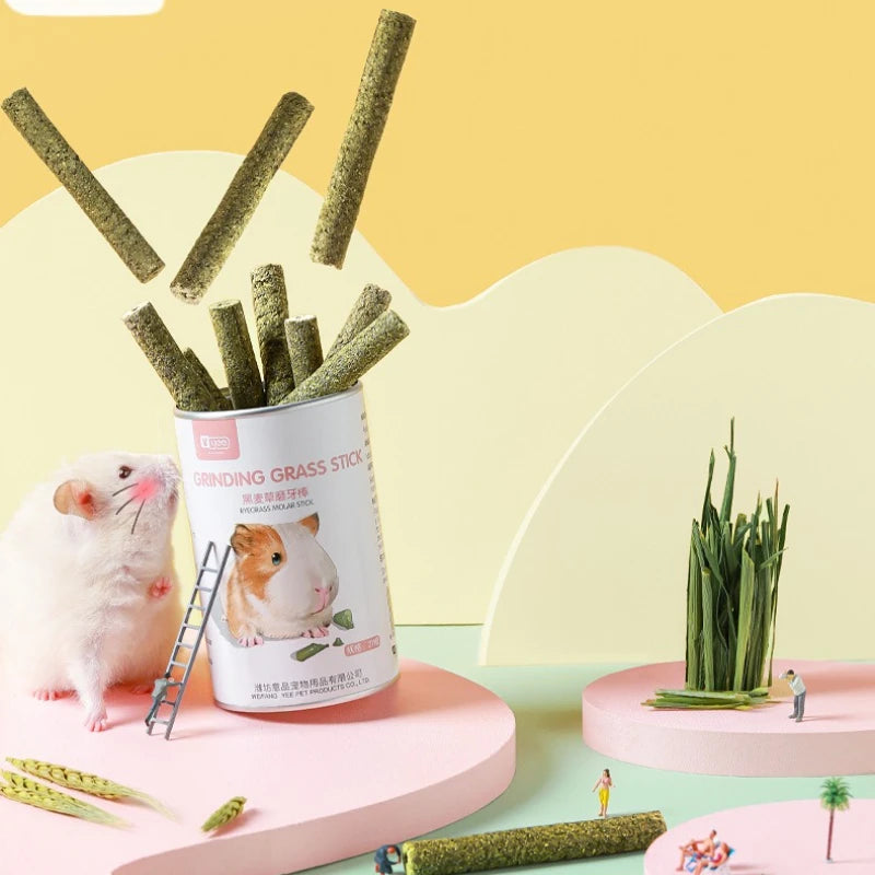 YEE Small Animal Chew Sticks - Timothy & Alfalfa Hay Blends for Rabbits, Hamsters & Guinea Pigs | Natural Dental Health Treats
