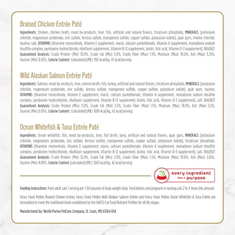 Purina Petites Kitten Food, Wet Cat Food, Pate Collection, 48 Entrees, 1.4 oz Tubs 24 Pack