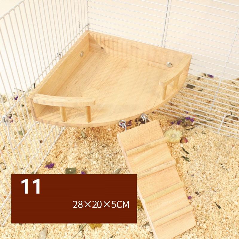 Natural Wood Hamster Playground Swing Fence Toy