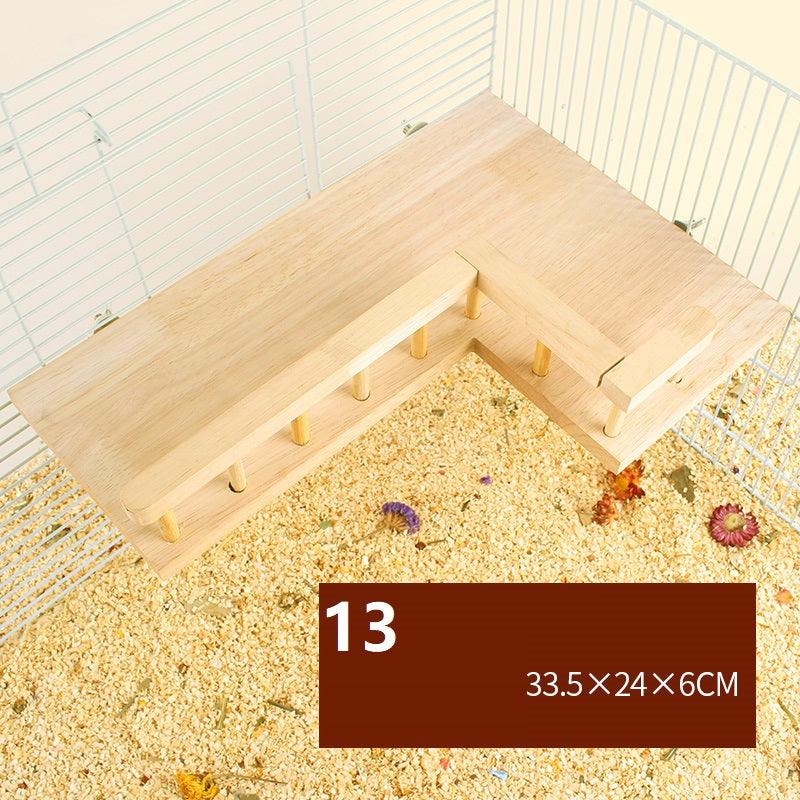 Natural Wood Hamster Playground Swing Fence Toy