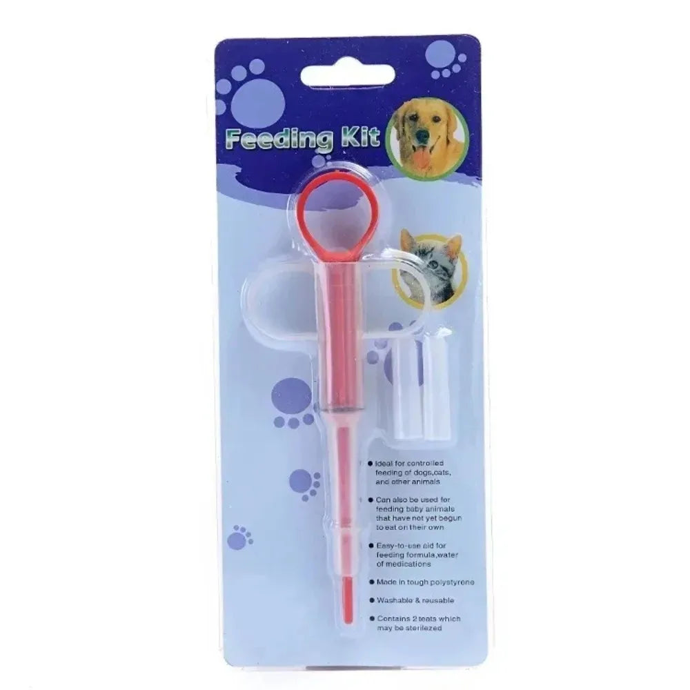 Press style Pet Medicine Feeder Syringe Pill Dispenser Easy to Use Deworming Tool for Dogs Cats Daily Pet Health Care Supplies