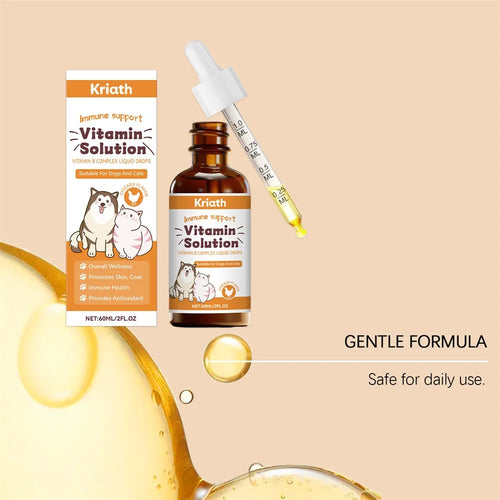60ml Pet Liquid Drops Vitamins B For Dog Cat Nourishing Vitamins Supplement For Healthy Glossy Fur Reducing Shedding Dog Supplie