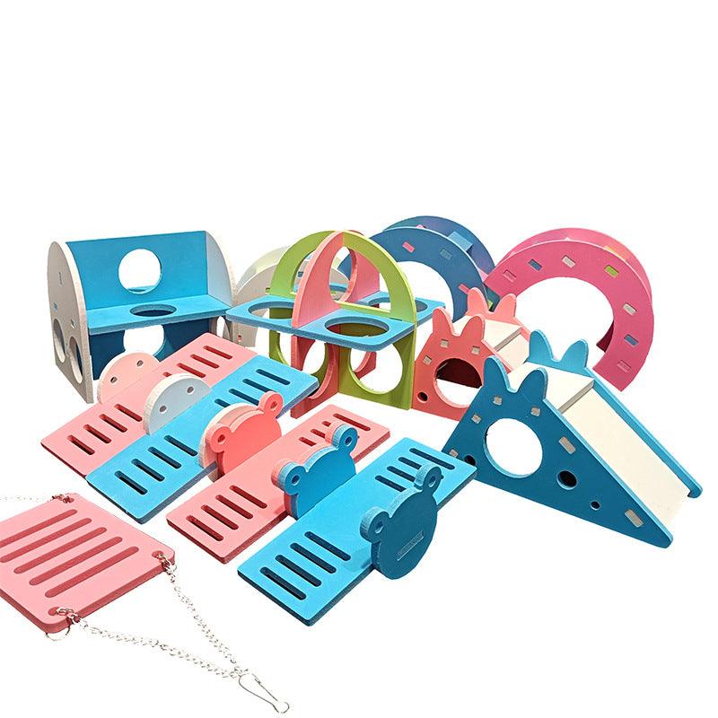 Rainbow Swing Hamster Molar Toy With Bridge And Seesaw