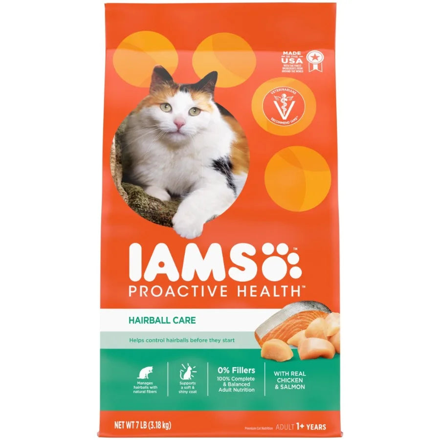 Proactive Health Chicken and Salmon Dry Cat Food for Adult Cats, Natural Ingredients with Omega-3 for Shiny Coat and Digestive