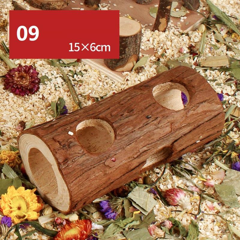 Natural Wood Hamster Playground Swing Fence Toy