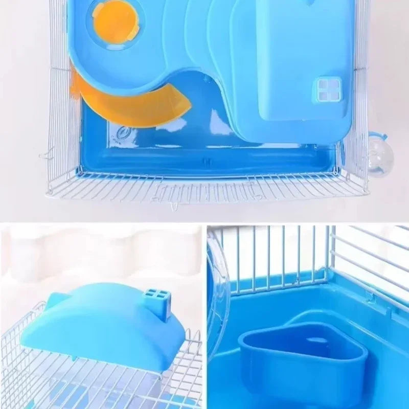 Small Castle Hamster Cage Exterior Pet Cage Portable Cage Double Layer Hamster Golden Bear Big Castle Cage
