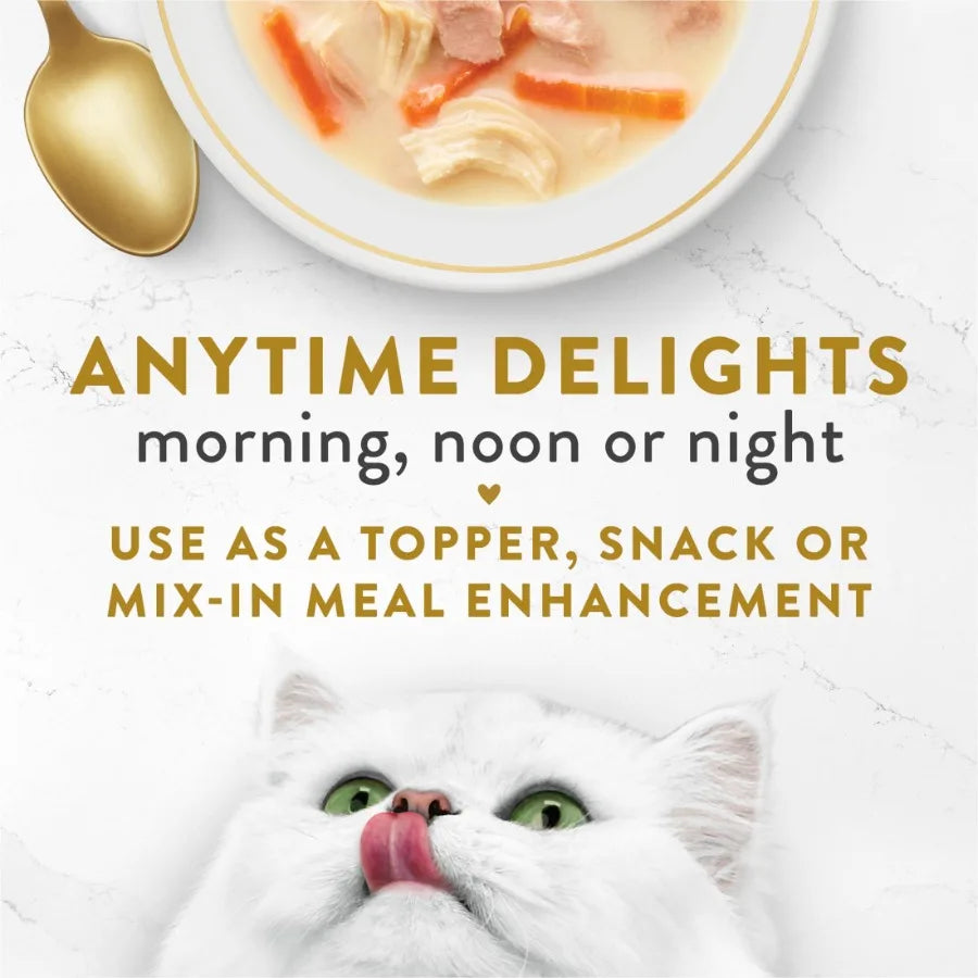 Purina Broths Wet Cat Food for Indoor Cats, Creamy Chicken Whitefish Flavor in 1.4 oz Pouches Soft Texture, Rich Aroma, Hydrati