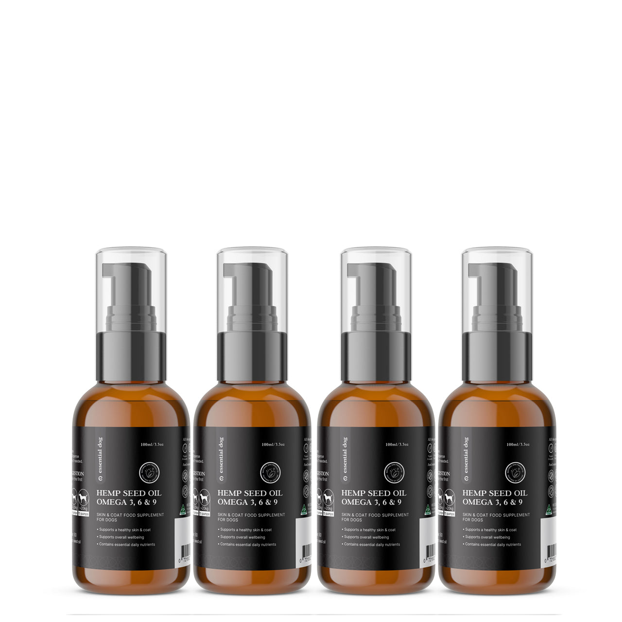 100% Raw Hemp Seed Oil: Skin, Coat and Stress Formula (Food Supplement)