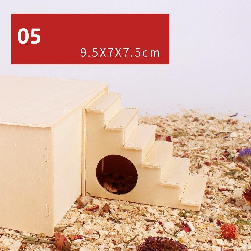 Natural Wood Hamster Playground Swing Fence Toy