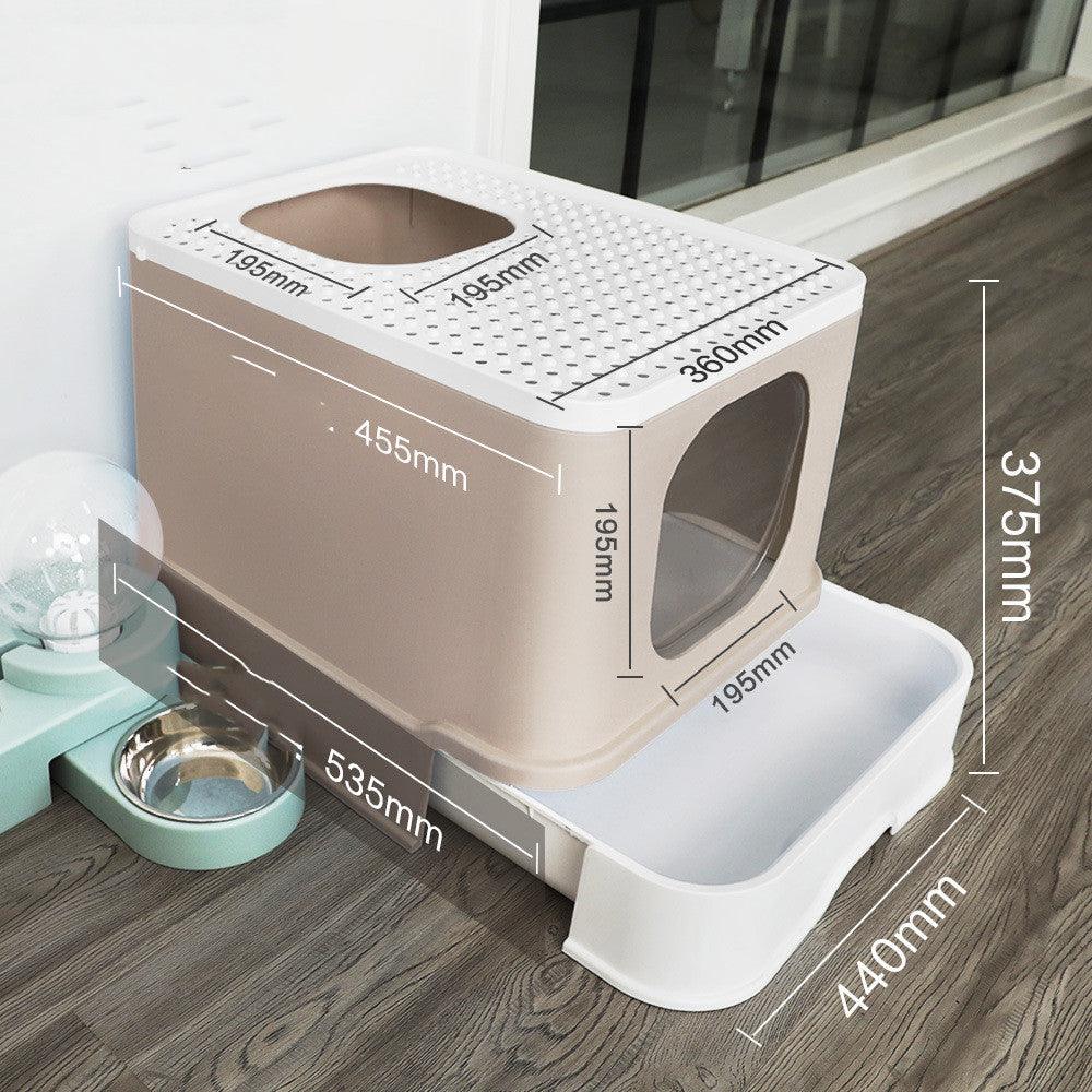 Large Jacking Closed Cat Litter Basin