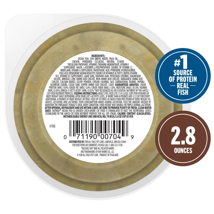 Grain-Free Wet Cat Food for Indoor Cats, Ocean Fish Chicken Flavor, Natural Ingredients with Real Flaked Ocean Fish and Shredde