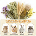 42Pcs Natural Dried Flowers Hamster Bedding Decor - Safe Herbs Sprays for Small Pet Cage Hideout