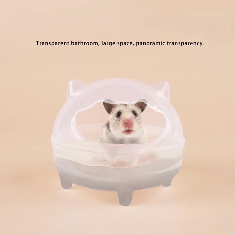 Hamster Bathroom Translucent Hamster Sand Basin Mouse Gerbille Pet Toilet Cage Box Bath Sand Room Toy House Small Pet Toilet