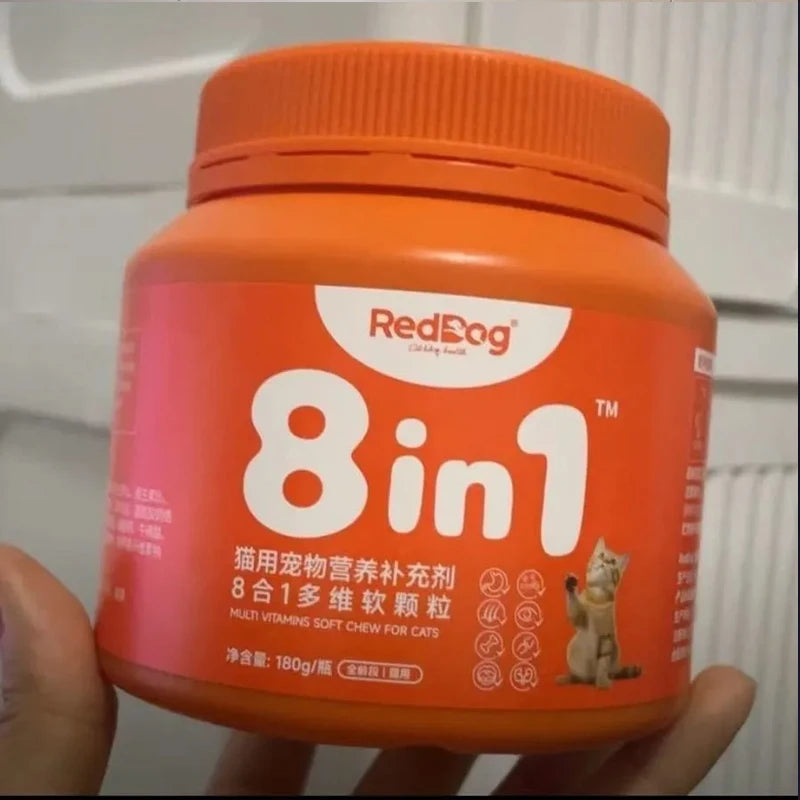Pet 8-in-1 RedDog Comprehensive Nutrition Vitamin Supplement For Cats and Dogs, Joint Skin Coat And Hair Health 180g