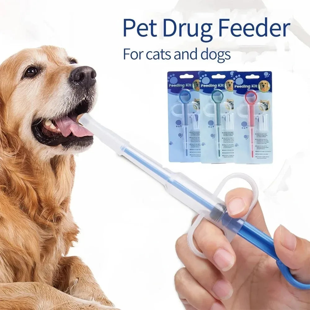 Press style Pet Medicine Feeder Syringe Pill Dispenser Easy to Use Deworming Tool for Dogs Cats Daily Pet Health Care Supplies