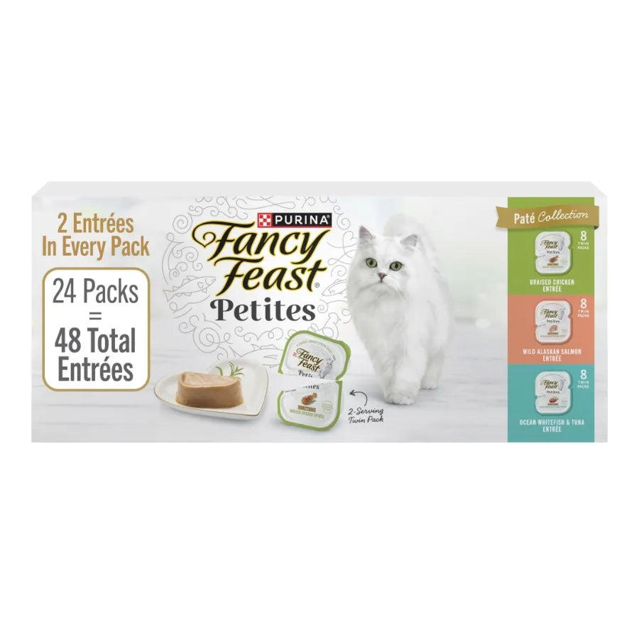 Purina Petites Kitten Food, Wet Cat Food, Pate Collection, 48 Entrees, 1.4 oz Tubs 24 Pack