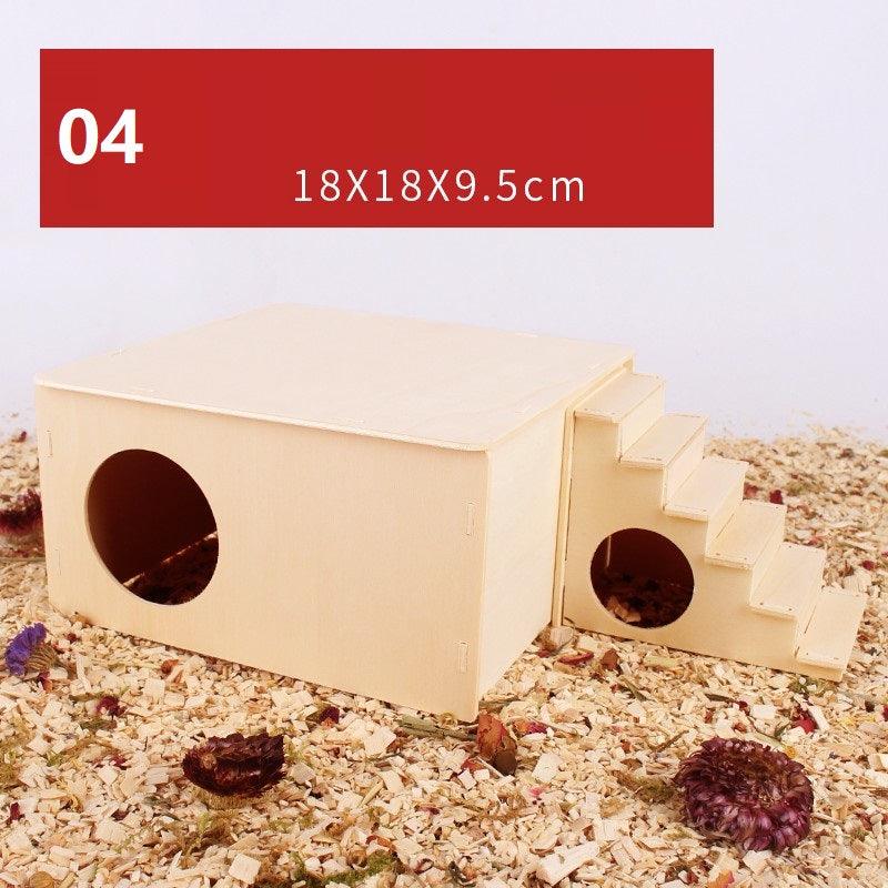 Natural Wood Hamster Playground Swing Fence Toy