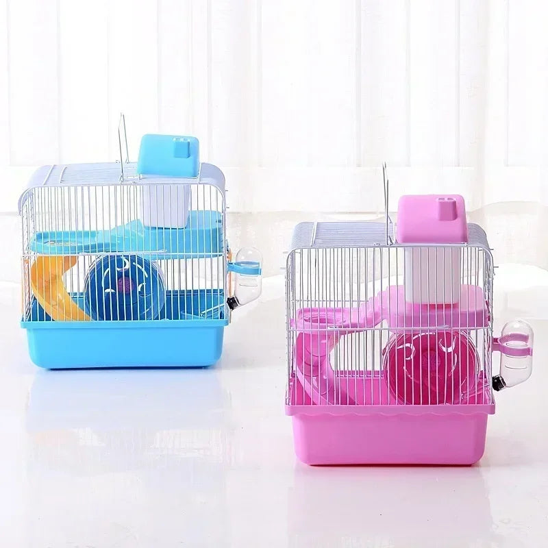 Small Castle Hamster Cage Exterior Pet Cage Portable Cage Double Layer Hamster Golden Bear Big Castle Cage