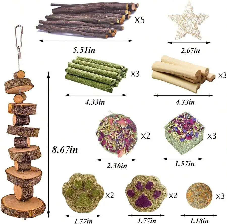 Natural Timothy Hay Chew Toys And Treats For Rabbit Guinea Pig Hamster Chinchilla Gerbil
