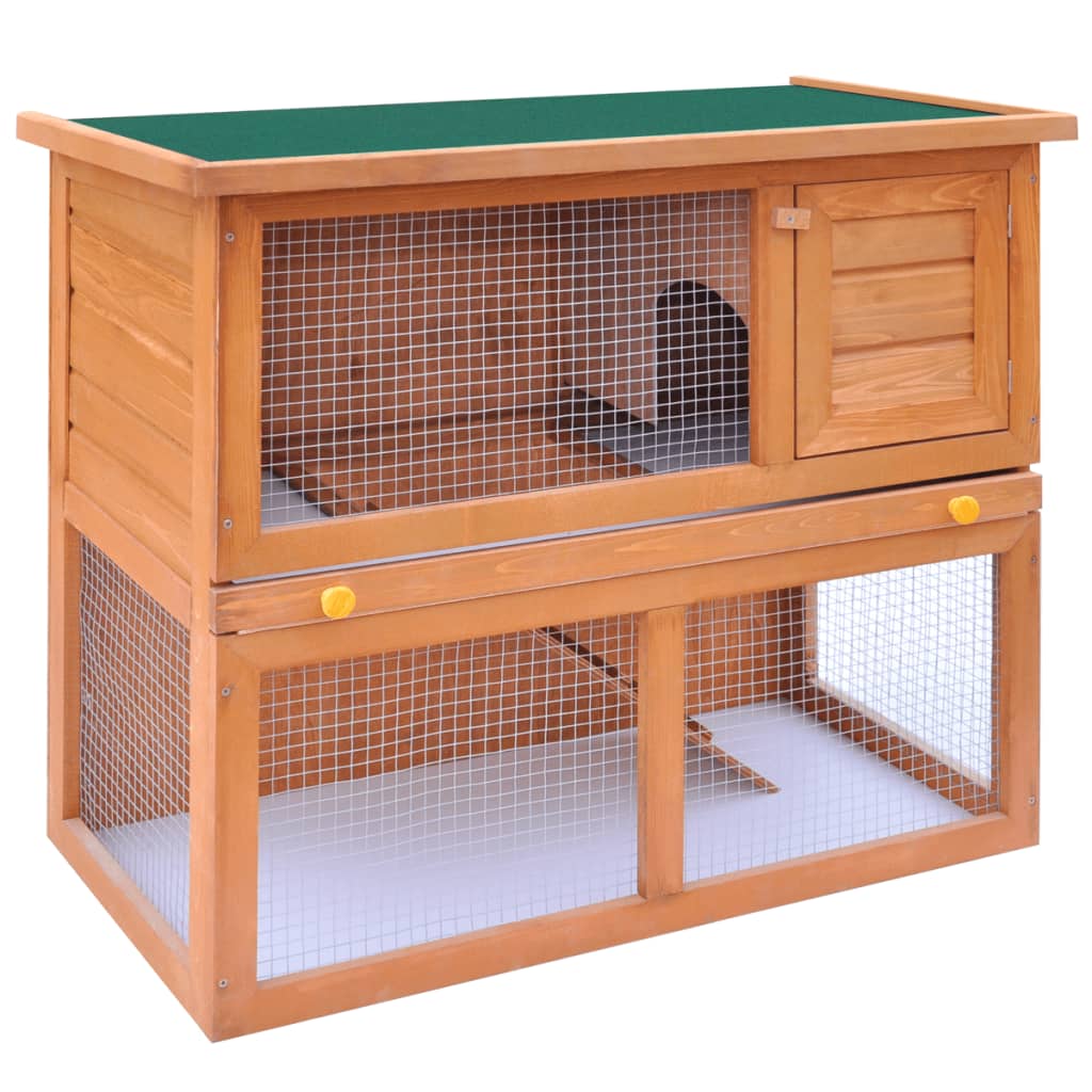 NNEVL Outdoor Rabbit Hutch Small Animal House Pet Cage 1 Door Wood
