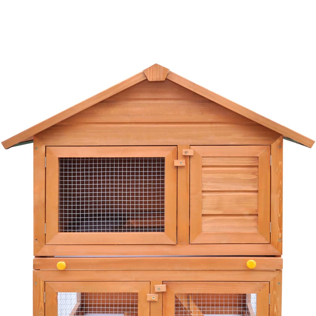 NNEVL Outdoor Rabbit Hutch Small Animal House Pet Cage 3 Layers Wood