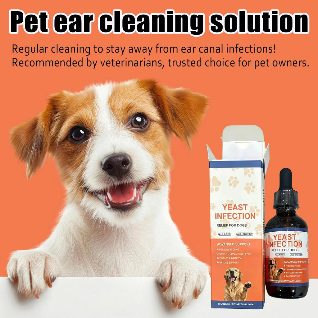 Pet Ear Cleaner Drops Liquid Vitamin Drops Set Daily Ear Care Cleansing Solution with Multivitamin Supplement for Dogs Health