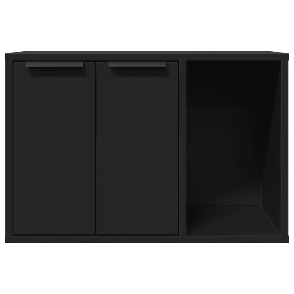 NNEVL Cat Litter Box Enclosure Black 60x40x40 cm Engineered Wood