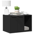 NNEVL Cat Litter Box Enclosure Black 60x40x40 cm Engineered Wood