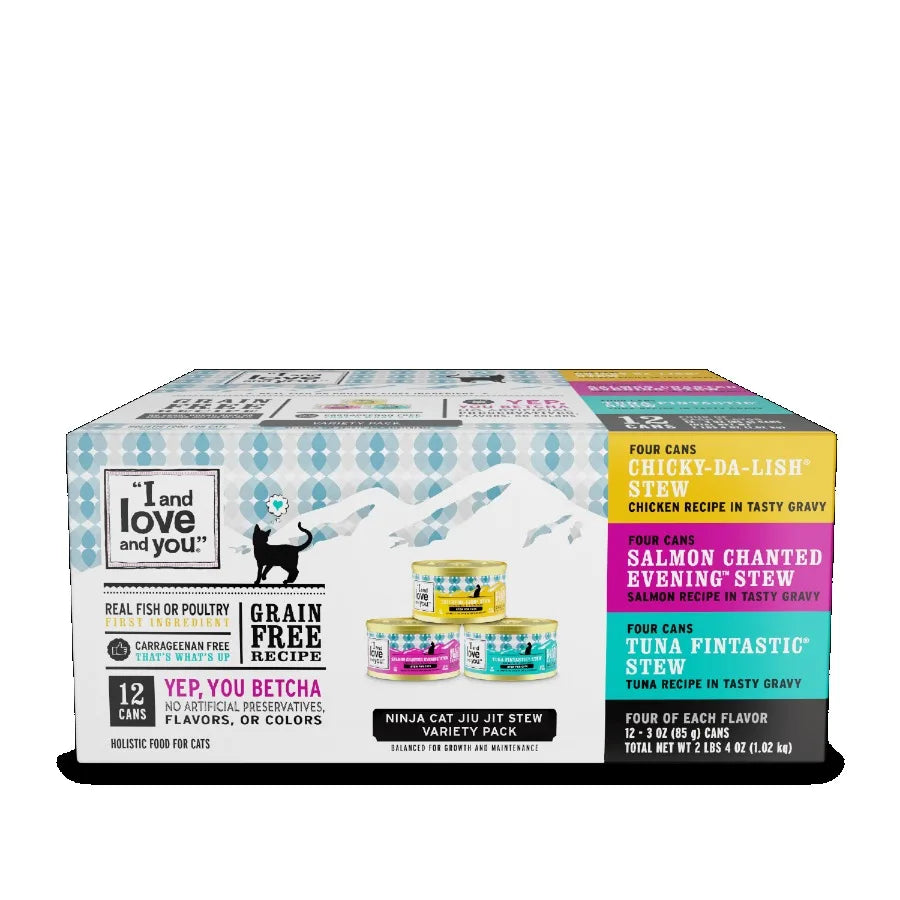 Wet Cat Food Variety Pack for Indoor Cats Chicky-Da-Lish, Salmon Chanted Evening Tuna Fintastic in Assorted Flavors, Grain-Free