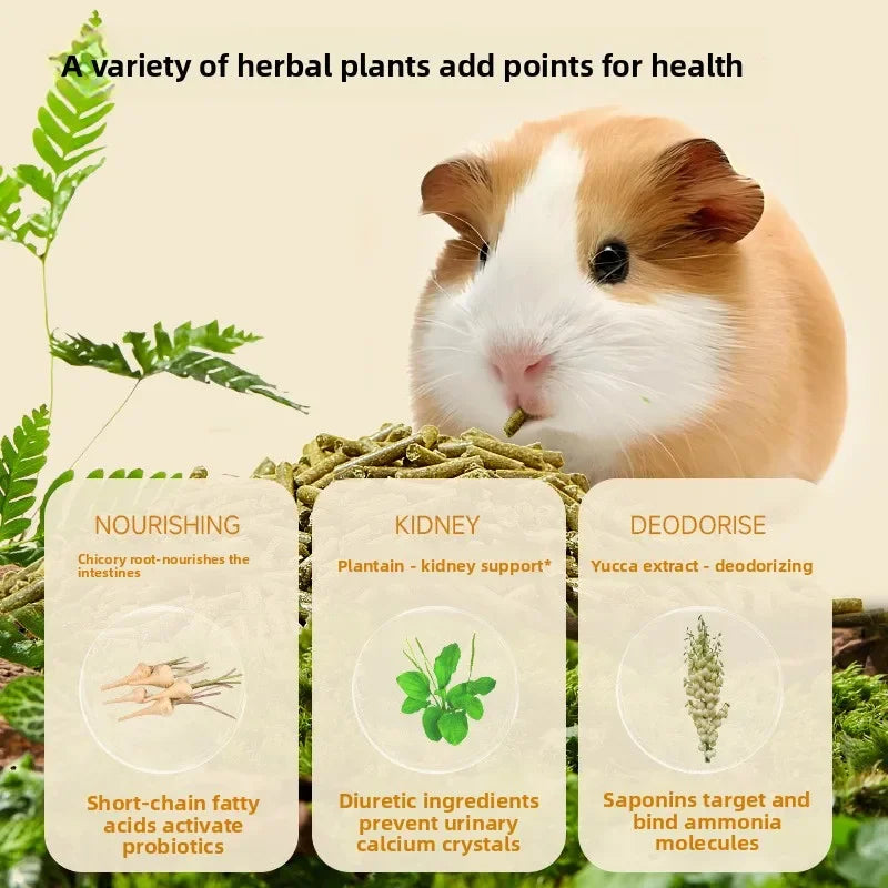 Yee Guinea Pig Food High Fiber &VC-Complete Diet for Skin&Coat,Adult&Young Piggies,Cavies,Timothy Hay Based Pet Guinea Pig Feed