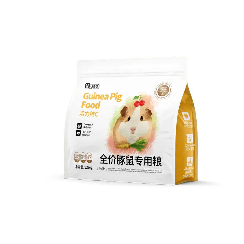 Yee Guinea Pig Food High Fiber &VC-Complete Diet for Skin&Coat,Adult&Young Piggies,Cavies,Timothy Hay Based Pet Guinea Pig Feed