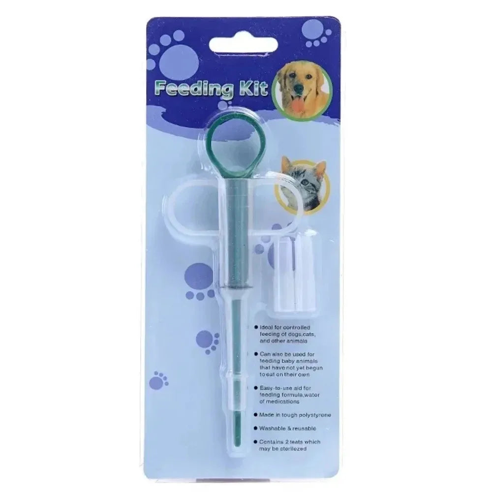 Press style Pet Medicine Feeder Syringe Pill Dispenser Easy to Use Deworming Tool for Dogs Cats Daily Pet Health Care Supplies
