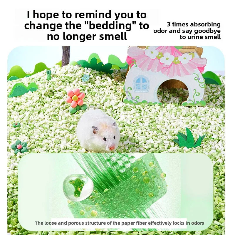 YEE Hamster Paper Bedding Pellets-Super Absorbent&Odor Control Dust-Free Small Pet Litter for Syrian/Golden Hamsters(SAP-Free）