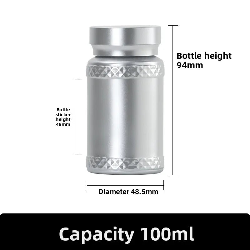 Gold Silver PET Pill Bottle 100ml Diamond Pattern Medicine Jar for 60 Capsules Luxury Vitamin Supplement Container Travel Size