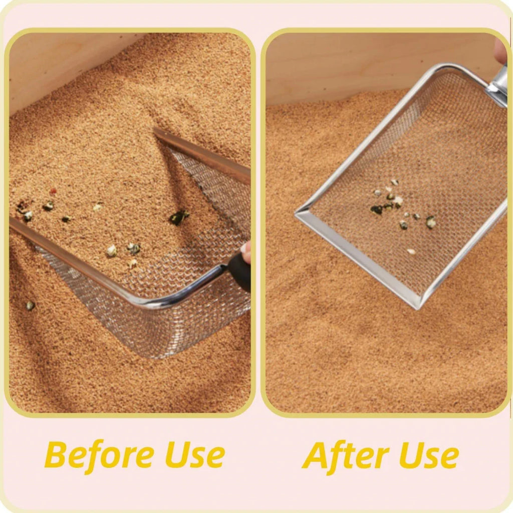 Ergonomic Stainless Steel Cat Litter Scoop