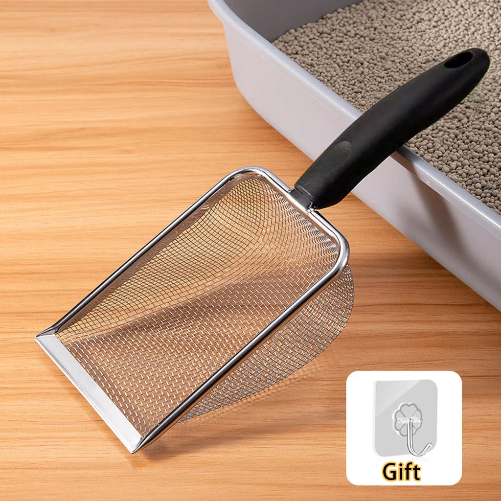 Ergonomic Stainless Steel Cat Litter Scoop