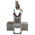 Grey Kitty Cubby Cat Cube Buildable Play Tower, Medium