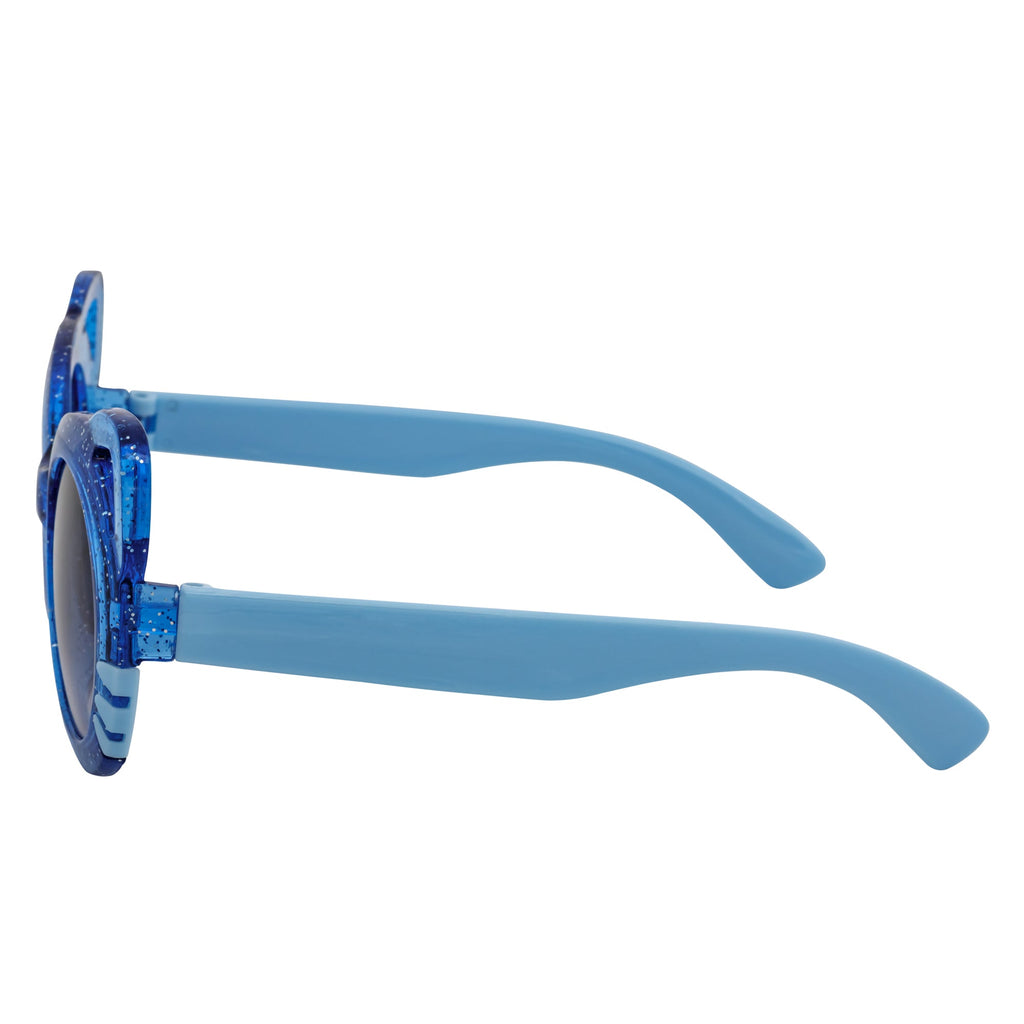 GLITTER CAT - Kids Small Round Glitter Cat Eye Sunglasses Blue Lavender