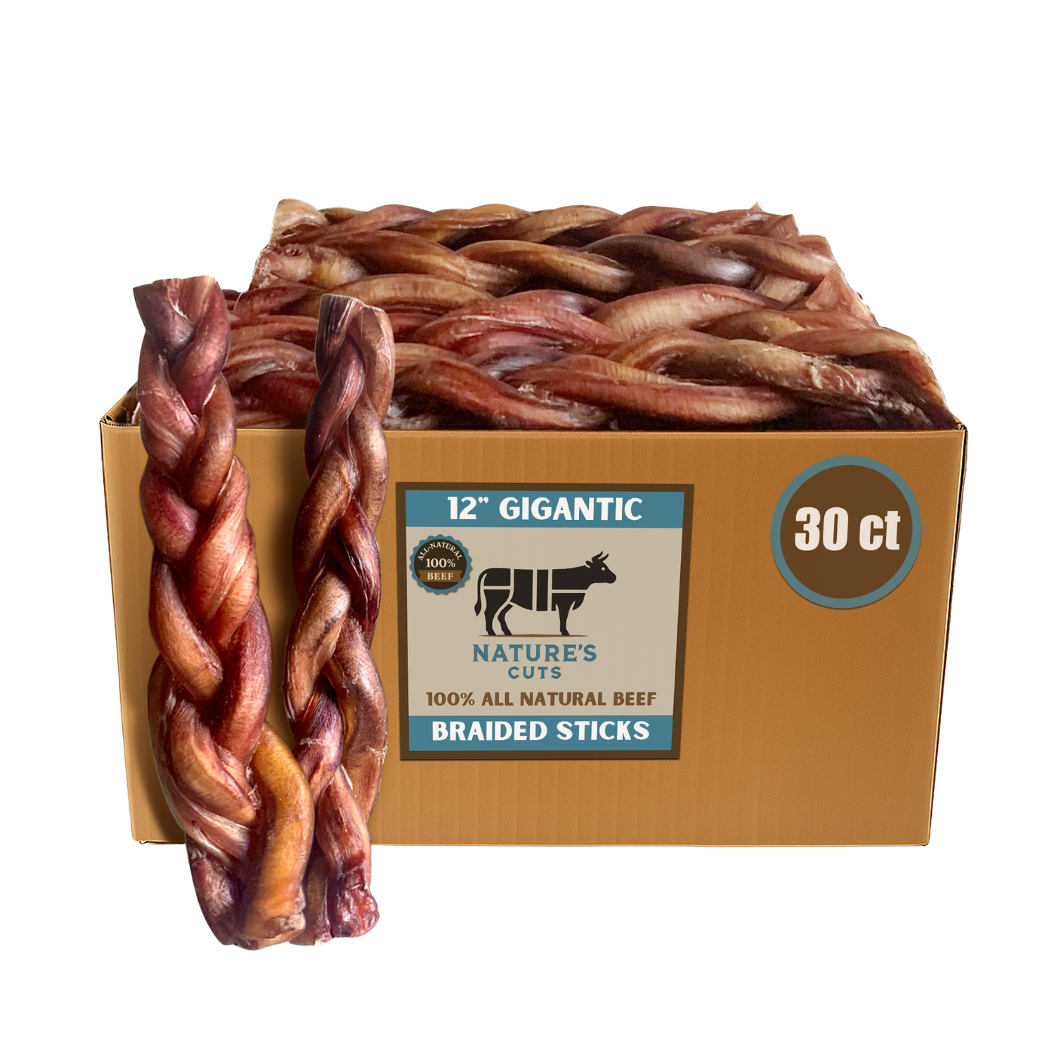 12" Gigantic Braided Bully Sticks