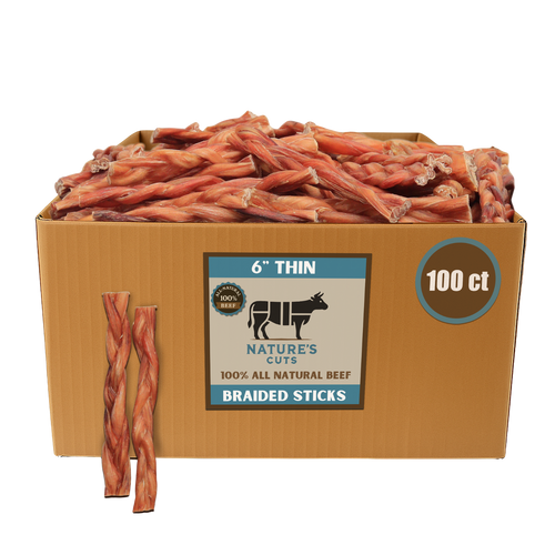 6" Thin Braided Bulk Bully Sticks