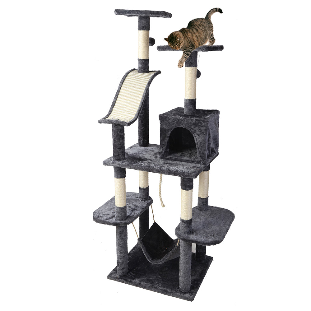 NNEDSZ Cat Tree 171cm Trees Scratching Post Scratcher Tower Condo House Furniture Wood