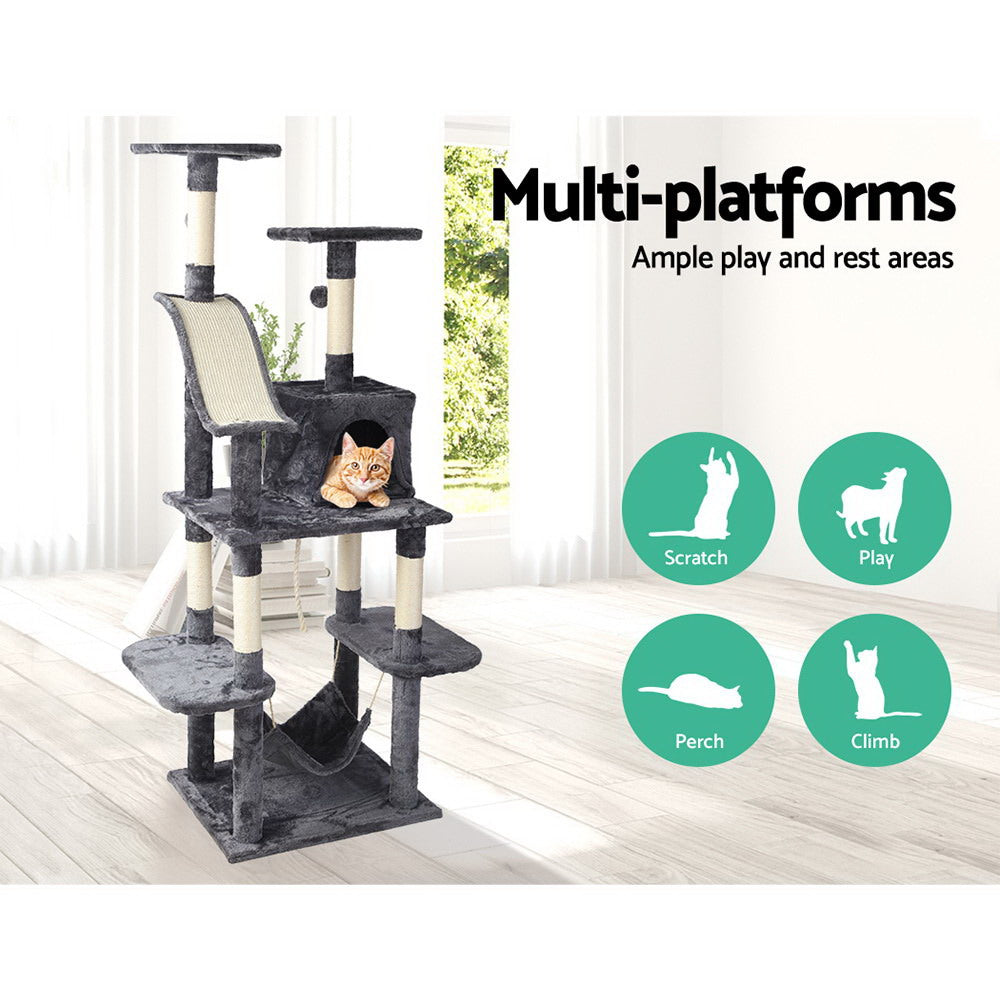 NNEDSZ Cat Tree 171cm Trees Scratching Post Scratcher Tower Condo House Furniture Wood