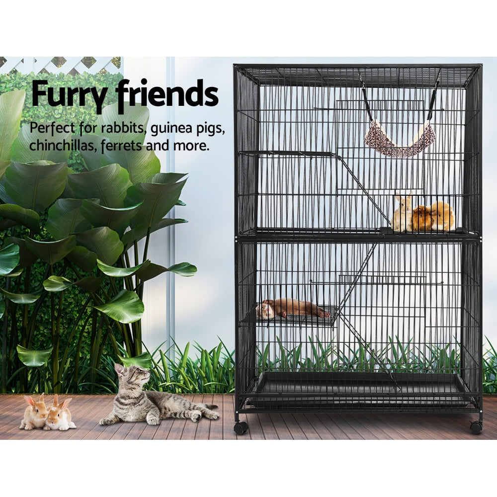 NNEDSZ 4 Level Rabbit Cage Bird Ferret Parrot Aviary Cat Hamster Castor 142cm